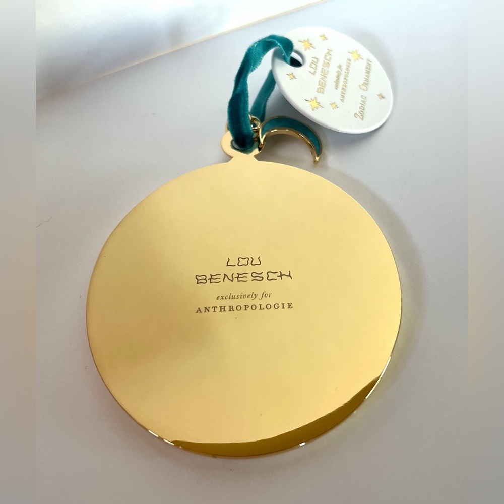 Anthropologie Gold and Blue Pisces Zodiac Ornament - sold out - Picture 3 of 3